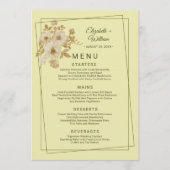 Rose Frame – Celestial Yellow Wedding Menu (Voorkant)