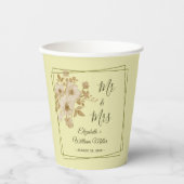 Rose Frame – Celestial Yellow Wedding Papieren Bekers (Voorkant)