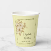 Rose Frame – Celestial Yellow Wedding Papieren Bekers (Achterkant)