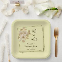 Rose Frame – Celestial Yellow Wedding Papieren Bordje