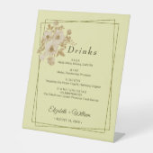 Rose Frame – Celestial Yellow Wedding Reclamebord Met Voetstuk (Voorkant)