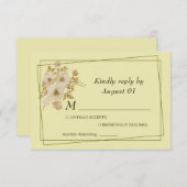 Rose Frame – Celestial Yellow Wedding RSVP Kaartje