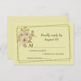 Rose Frame – Celestial Yellow Wedding RSVP Kaartje