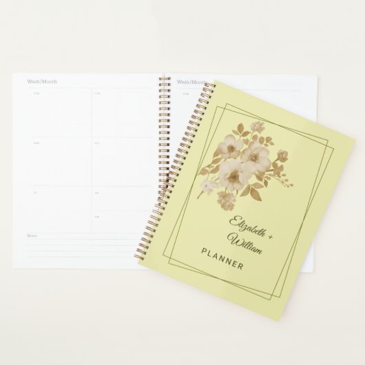 Rose Frame – Hemels Geel Bruiloft Planner (Display)
