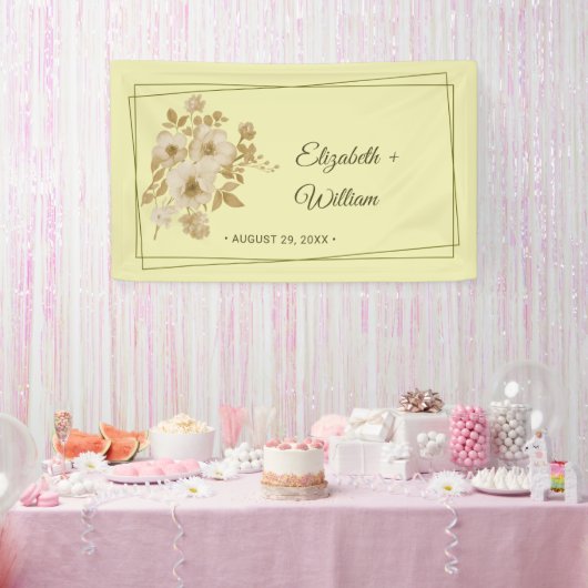 Rose Frame – Hemelsgele Trouw Spandoek (Feest)