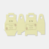 Rose Frame – Monogram Celestial Yellow Wedding Bedankdoosjes (Uitgevouwen)