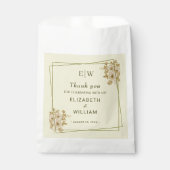 Rose Frame – Monogram Celestial Yellow Wedding Bedankzakje (Voorkant)