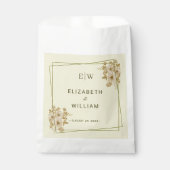 Rose Frame – Monogram Celestial Yellow Wedding Bedankzakje (Voorkant)