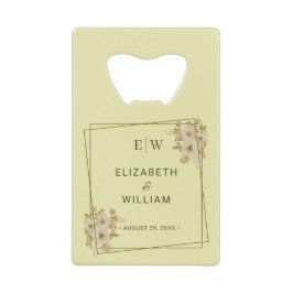 Rose Frame – Monogram Celestial Yellow Wedding Creditkaart Flessenopener
