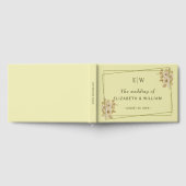 Rose Frame – Monogram Celestial Yellow Wedding Gastenboek (Volledig)