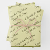 Rose Frame – Monogram Celestial Yellow Wedding Inpakpapier Vel (In situ)