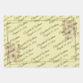 Rose Frame – Monogram Celestial Yellow Wedding Inpakpapier Vel (Voorkant)
