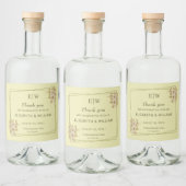 Rose Frame – Monogram Celestial Yellow Wedding Likeurfles Etiket (Flessen)