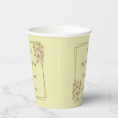 Rose Frame – Monogram Celestial Yellow Wedding Papieren Bekers (Rechts)