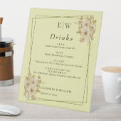 Rose Frame – Monogram Celestial Yellow Wedding Reclamebord Met Voetstuk (Insitu)