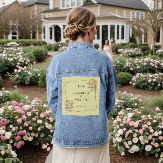Rose Frame – Monogram Hemels Geel Bruiloft Denim Jacket (Huwelijk Achterkant)