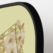Rose Frame – Monogram Hemels Geel Bruiloft Pickleball Paddle (Links Detail)
