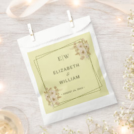 Rose Frame – Monogram Himmelsgeel Bruiloft Bedankzakje