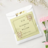 Rose Frame – Monogram Himmelsgeel Bruiloft Bedankzakje (Gezegeld)