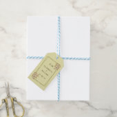 Rose Frame – Monogram Himmelsgeel Bruiloft Cadeaulabel (Met Touw)