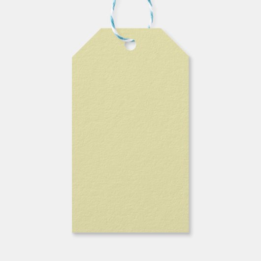 Rose Frame – Monogram Himmelsgeel Bruiloft Cadeaulabel (Achterkant)