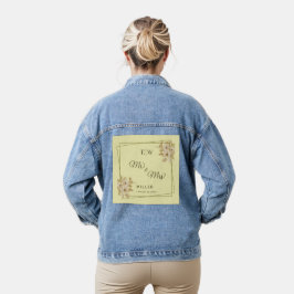 Rose Frame – Monogram Himmelsgeel Bruiloft Denim Jacket