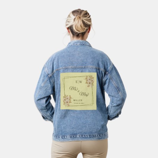 Rose Frame – Monogram Himmelsgeel Bruiloft Denim Jacket (Model)