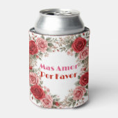 Rose Frame More Love Please Romantic Spanish Quote Blikjeskoeler (Blikje Voorkant)