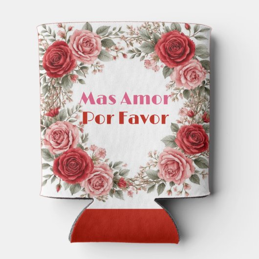 Rose Frame More Love Please Romantic Spanish Quote Blikjeskoeler (Achterkant)