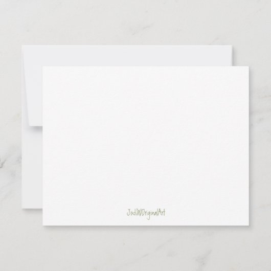 Rose friendship notecard - hand-drawn artwork. kaart (Achterkant)