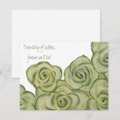 Rose friendship notecard - hand-drawn artwork. kaart (Voorkant / Achterkant)
