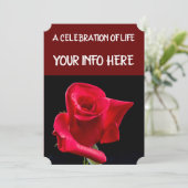 ROSE FUNERAL PRAYER KAARTEN, RODE ROSE KAART (Staand voorkant)