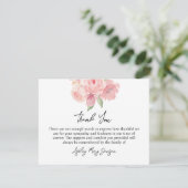 Rose Funeral Thank You Note Card Bereavement Bedankkaart (Staand voorkant)
