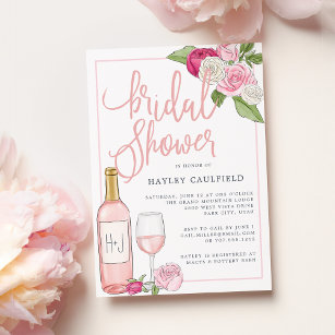 Rosé Garden   Bridal Shower-uitnodiging Kaart