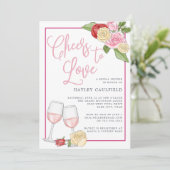 Rosé Garden | Bridal Shower-uitnodiging Kaart (Staand voorkant)