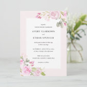Rose Garden Floral Wedding Invitation ROS Bedankkaart (Staand voorkant)