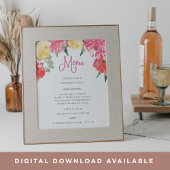 Rosé Garden Menu Sign Poster