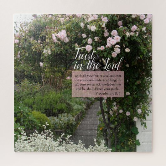 Rose Garden Path Inspirational Acrylic Print Legpuzzel (Verticaal)