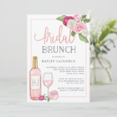 Rosé Garden | Uitnodiging van Bridal Brunch (Staand voorkant)