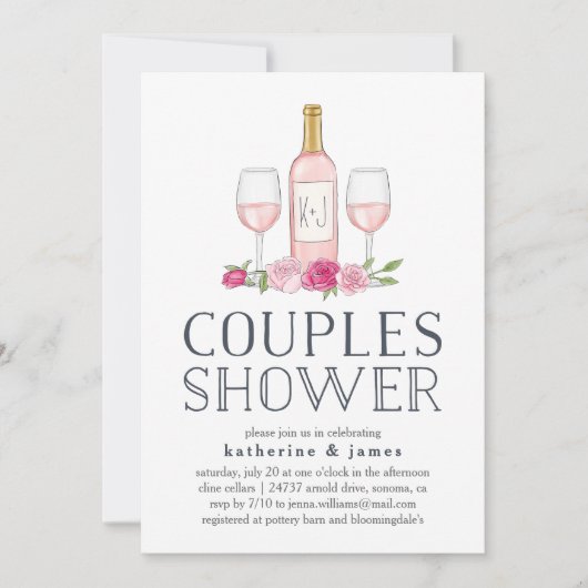 Rosé Garden | Uitnodiging voor stelletjes (Voorkant)