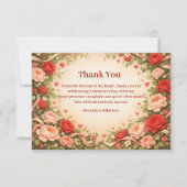 Rose Garden Valentine Party Bedankkaart (Voorkant)