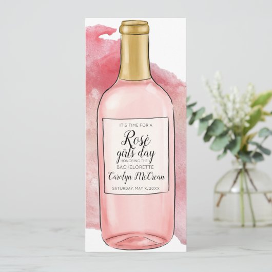 Rosé Girls Day Bachelorette Kaart (Staand voorkant)