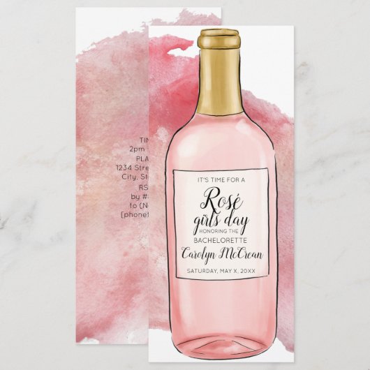 Rosé Girls Day Bachelorette Kaart (Voorkant / Achterkant)