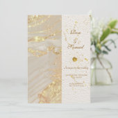 Rose Glitter Gold Alcohol Ink Wedding Invitation Kaart (Staand voorkant)