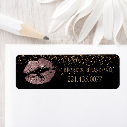 Rose Glitter Lips - Reorder Etiket (Insitu)