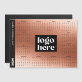 Rose Gold 2026 Zakelijk Logo Magnetische Kalender (Voorkant / Achterkant)