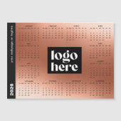 Rose Gold 2026 Zakelijk Logo Magnetische Kalender (Voorkant)