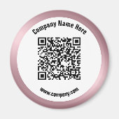 Rose Gold aangepaste QR-code en website promo Magneet (Voorkant)