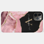 Rose Gold Agate Glitter Monogram Case-Mate iPhone Case (Achterkant (horizontaal))