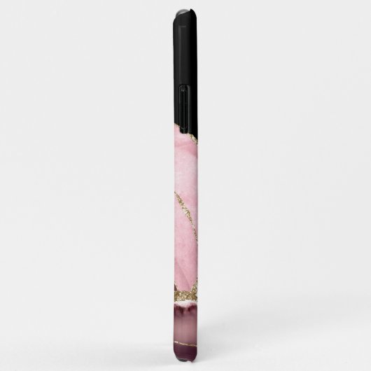 Rose Gold Agate Glitter Monogram Case-Mate iPhone Case (Achterkant/rechts)
